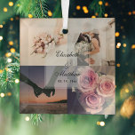 Wedding Anniversary Bride and Groom Photo Collage Glass Ornament<br><div class="desc">Wedding Anniversary Bride and Groom Photo Collage Ornament</div>