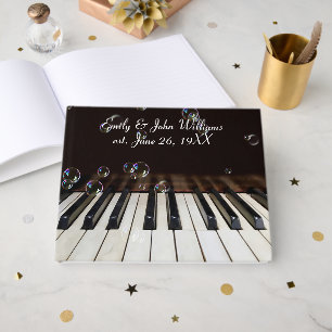 Wedding Anniversary Bubbles on Piano Keys Guest Book