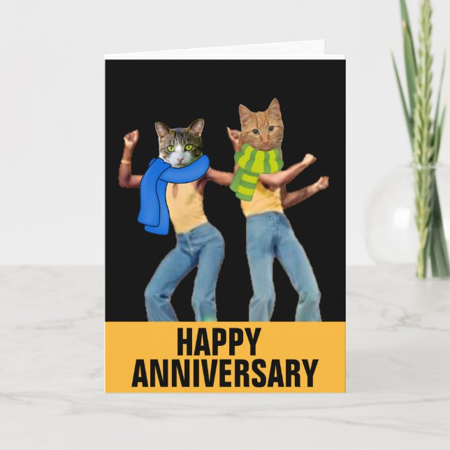 WEDDING ANNIVERSARY CAT FUNNY CARDS (Front)