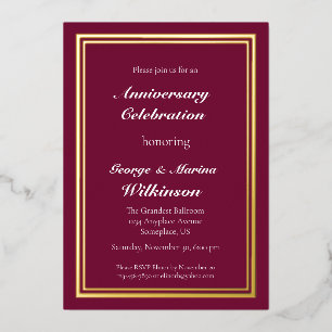 Wedding Anniversary Celebration 50th burgundy