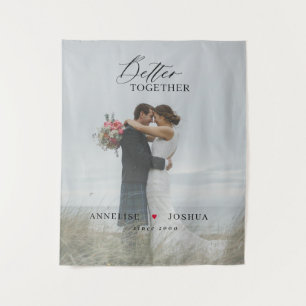 Wedding anniversary couple photo elegant tapestry