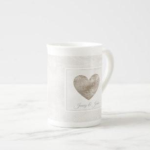 Wedding/ Anniversary cup with lace heart
