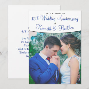Wedding Anniversary Custom Number and Photo Invitation