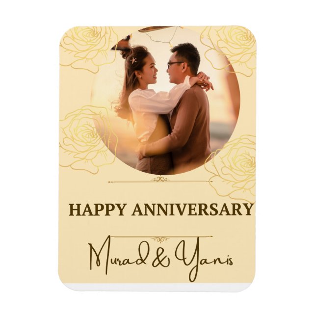 Wedding anniversary custom personalized magnet (Vertical)