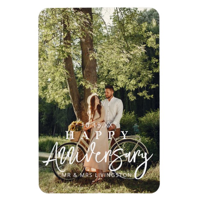 Wedding Anniversary Custom Photo Magnet (Vertical)