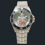 Wedding Anniversary Custom Years Photo Watch<br><div class="desc">Personalized photo watch for your wedding anniversary (or personalize for anything you want!). The template is set up for you to add your own photo and you can also edit all of the text if you wish. The wording sits on a semi-transparent border overlay above your photo. The sample text...</div>