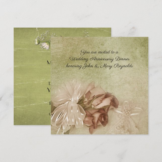 Wedding Anniversary Dinner Invitation (Front/Back)