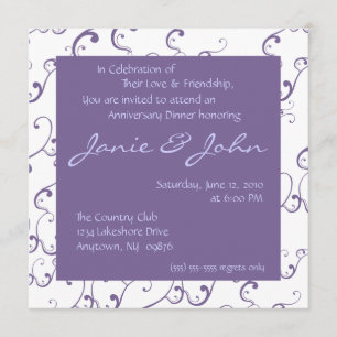 Wedding Anniversary Dinner Invitation