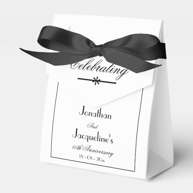 Wedding Anniversary Elegant Classic Custom White  Favor Box (Front Side)