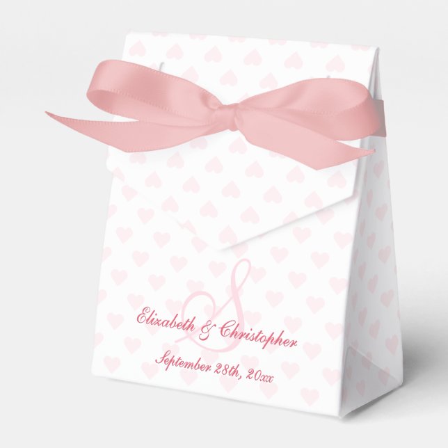 Wedding Anniversary Elegant Monogram Personalized Favor Box (Front Side)