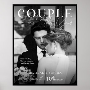 Wedding Anniversary Gift Black Border Photo Cover Poster