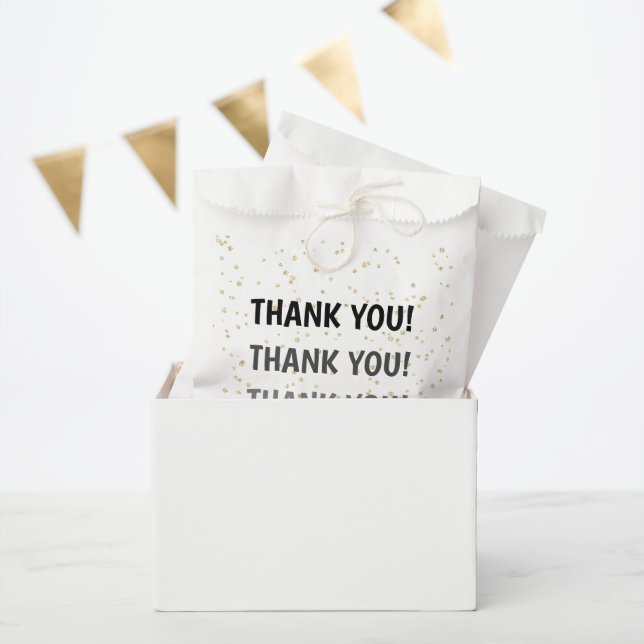 Wedding Anniversary Gold Glitter Thankyou Favour Bag (Party)