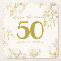 Wedding Anniversary golden vintage custom script