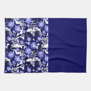 Wedding Anniversary grey satin ribbon pearls flora Kitchen Towel