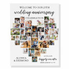 Wedding Anniversary Heart Shaped 36 Photo Collage