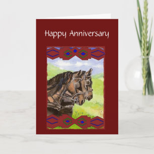 Wedding Anniversary, Inspirational Horse Team, Card