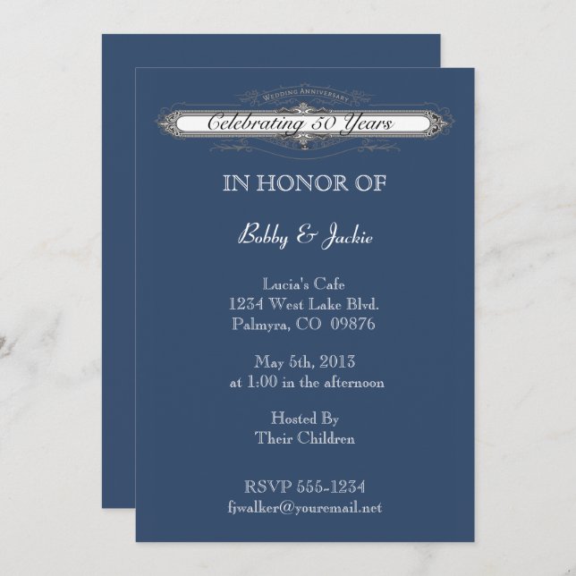 Wedding Anniversary Invitation (Front/Back)