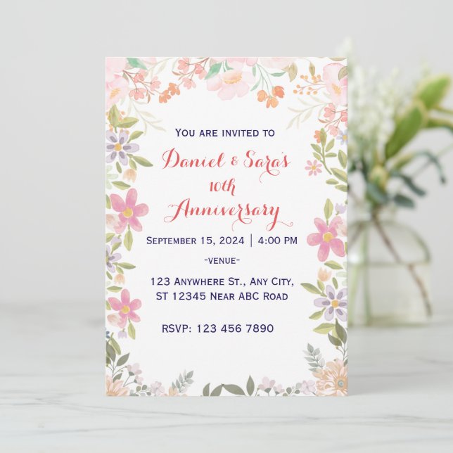 Wedding Anniversary Invitation (Standing Front)