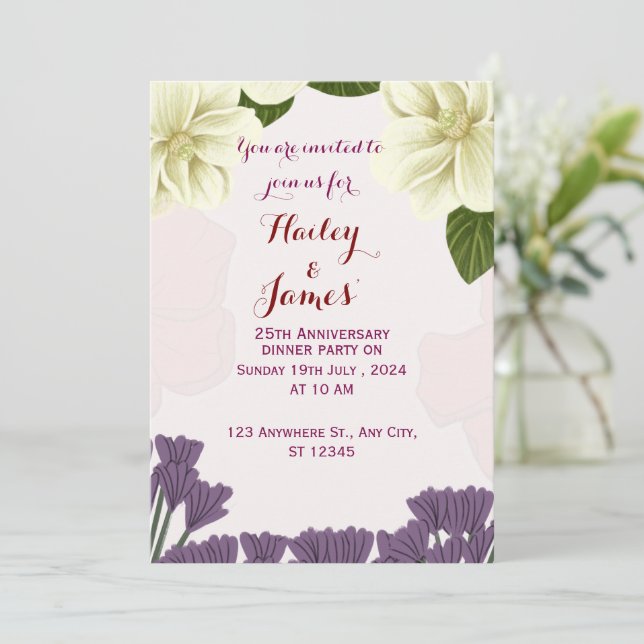 Wedding Anniversary Invitation (Standing Front)