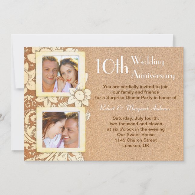wedding anniversary invitation with photos (Front)