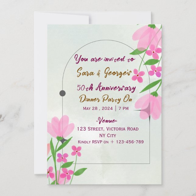 Wedding Anniversary Invitations  (Front)