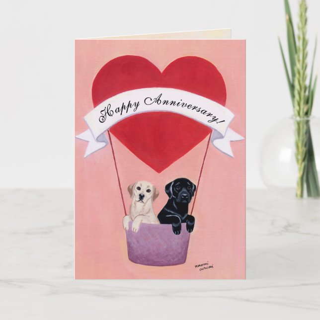 Wedding Anniversary Labradors Card (Front)