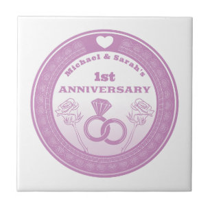 Wedding anniversary Lace look change the year Tile
