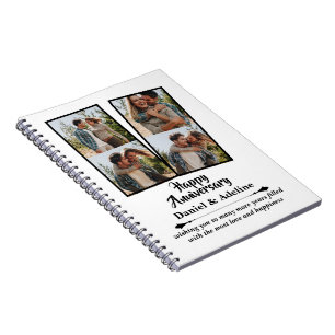 Wedding Anniversary Love 4 Photo Collage Couple Notebook