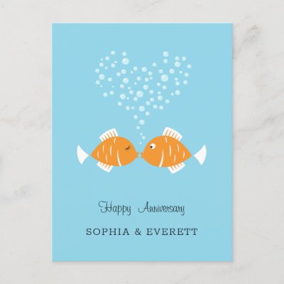 Wedding Anniversary Married Couple Heart Fish