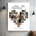 Wedding Anniversary Modern Heart Photo Collage Canvas Print<br><div class="desc">Celebrate your special anniversary with this personalized Heart Photo Collage Canvas Print, designed to showcase up to 29 of your cherished photos in a beautiful heart shape. Each photo slot can be easily customized with your own photos, creating a meaningful keepsake that tells your unique love story. Elegant calligraphy script...</div>
