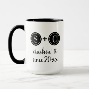 Wedding   Anniversary Monogram Initials Couple Mug