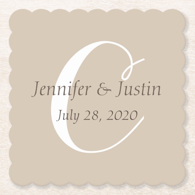 Wedding / anniversary monogrammed coaster set (Front)