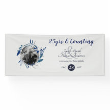 Wedding Anniversary Party PHOTO Welcome Blue Grey