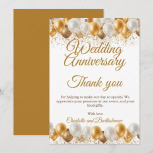 Wedding Anniversary Party Thank You Card