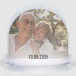 Wedding Anniversary personalized double photo Snowglobe<br><div class="desc">Today and yesterday,  personalize the snow globe with the couple's photo of today and a photo from the wedding. This is the perfect gift idea for your loved ones on the day of their Wedding Anniversary.</div>
