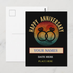 wedding anniversary personalized gift postcard