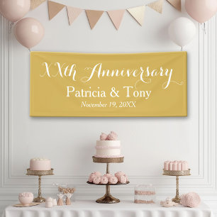 Wedding Anniversary Personalized Gold Banner