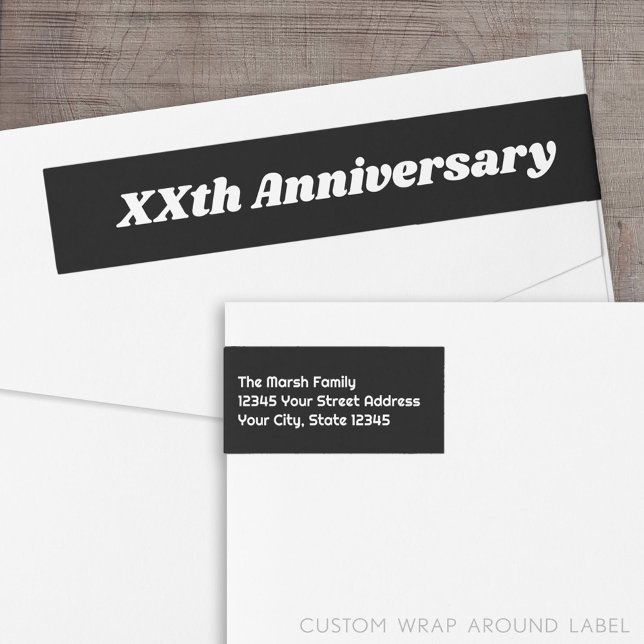 Wedding Anniversary Personalized Return Address Wrap Around Label (Custom Return Address Label with a Wrap Around Feature)