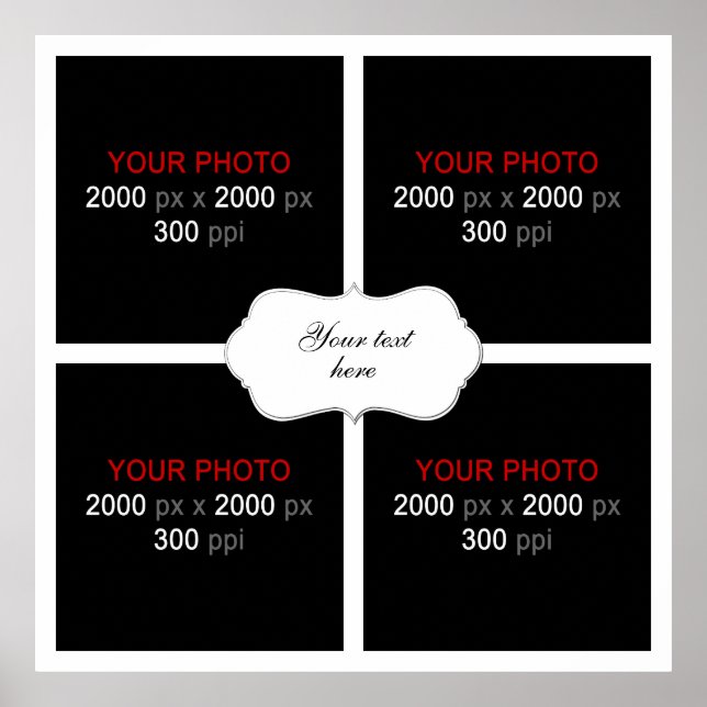 Wedding Anniversary Photo Collage 4 Photos Poster (Front)