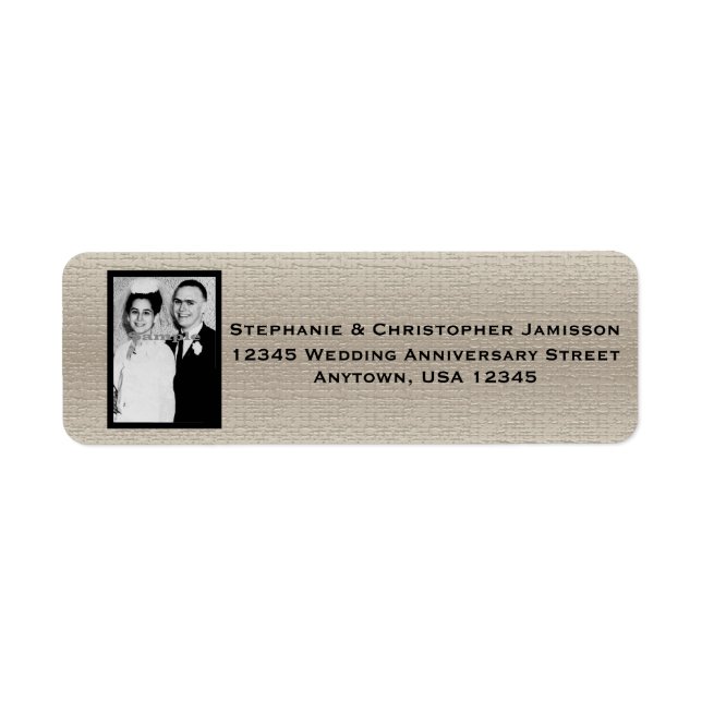 Wedding Anniversary Photo Name and Address Label (Front)