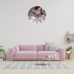 Wedding anniversary photo round clock<br><div class="desc">Personalize and add your photo,  married years,  names and date. With a white overlay.  Black text.</div>