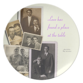 Wedding Anniversary plate with vintage portraits