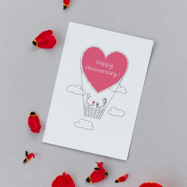 Wedding Anniversary Red Heart Married Couple Card (Creator Uploaded)