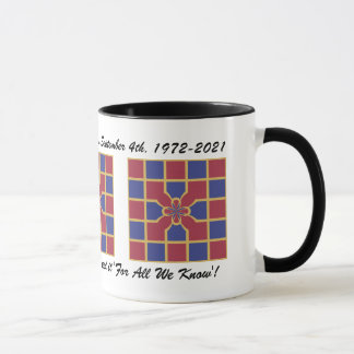 Wedding Anniversary Red Navy Geometric With Name M Mug
