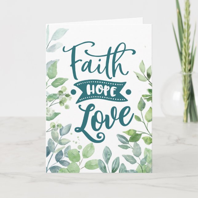 Wedding Anniversary Religious Faith Hope Love Card (Front)