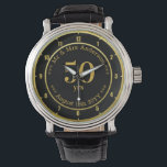 Wedding Anniversary / Retirement Custom Branded  Watch<br><div class="desc">Edit the number of years and the text to create a unique wedding anniversary gift for man,  woman,  husband ,  wife,  parents,  couple. Available in various colours including gold,  silver,  blue,  green,  red to represent various wedding milestones,  silver and golden jubilee,  ruby,  sapphire,  emerald,  diamond.</div>