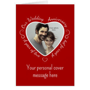 Wedding Anniversary Romantic Custom Photo & Text