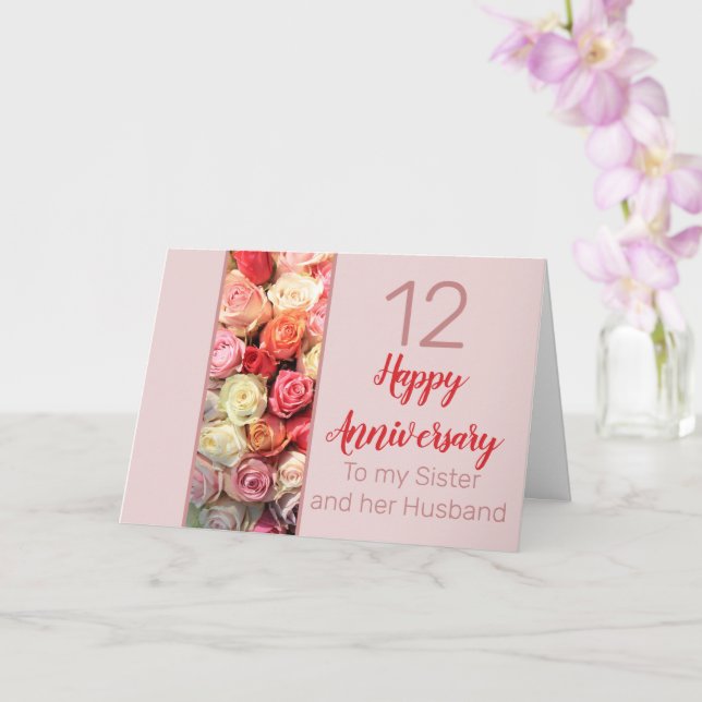 Wedding Anniversary roses fully customizable Card (Orchid)