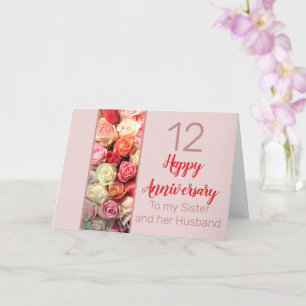 Wedding Anniversary roses fully customizable Card