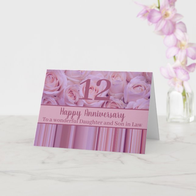 Wedding Anniversary roses fully customizable Card (Orchid)